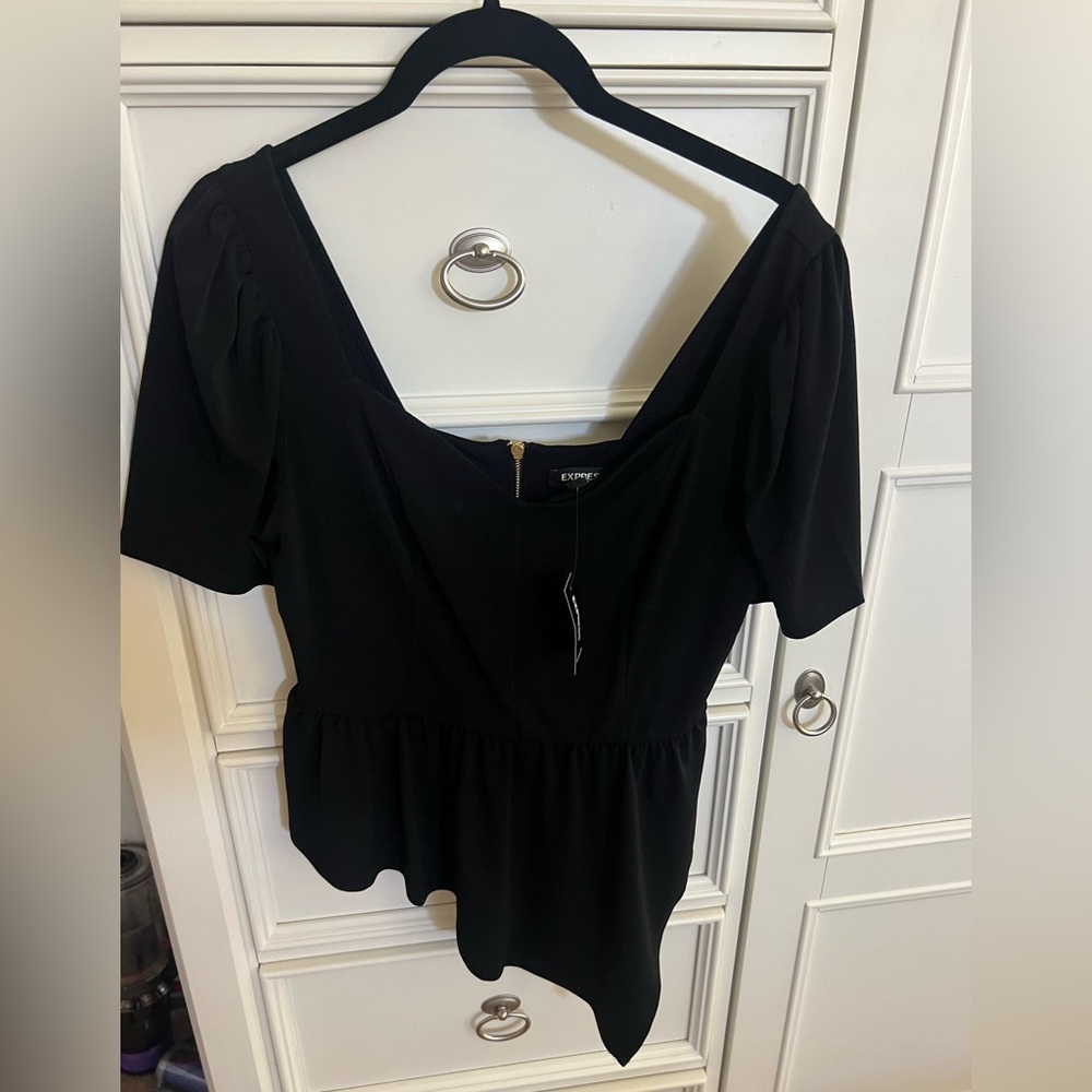 NWT Express Black Asymmetrical Women's Blouse